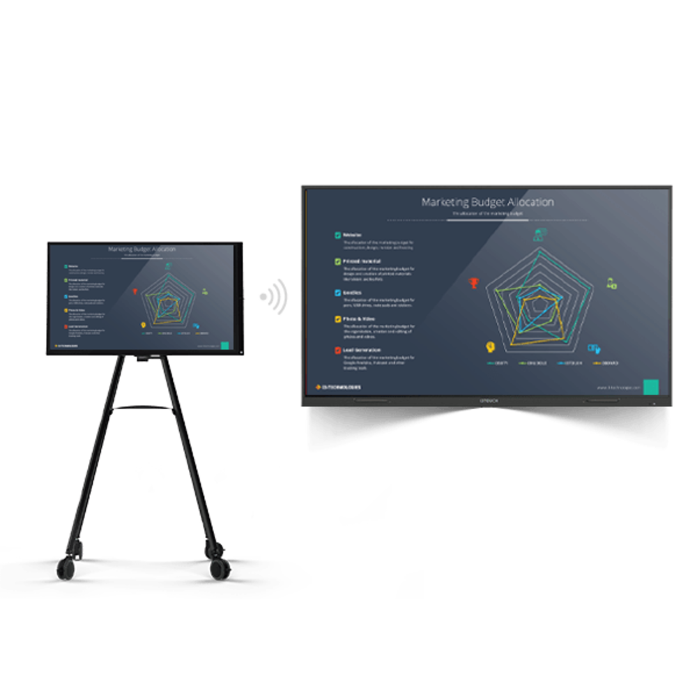 i3 I3SIXTY 43" Touchscreen Display Inclusief trolley 4K UHD 300Nits Zwart
