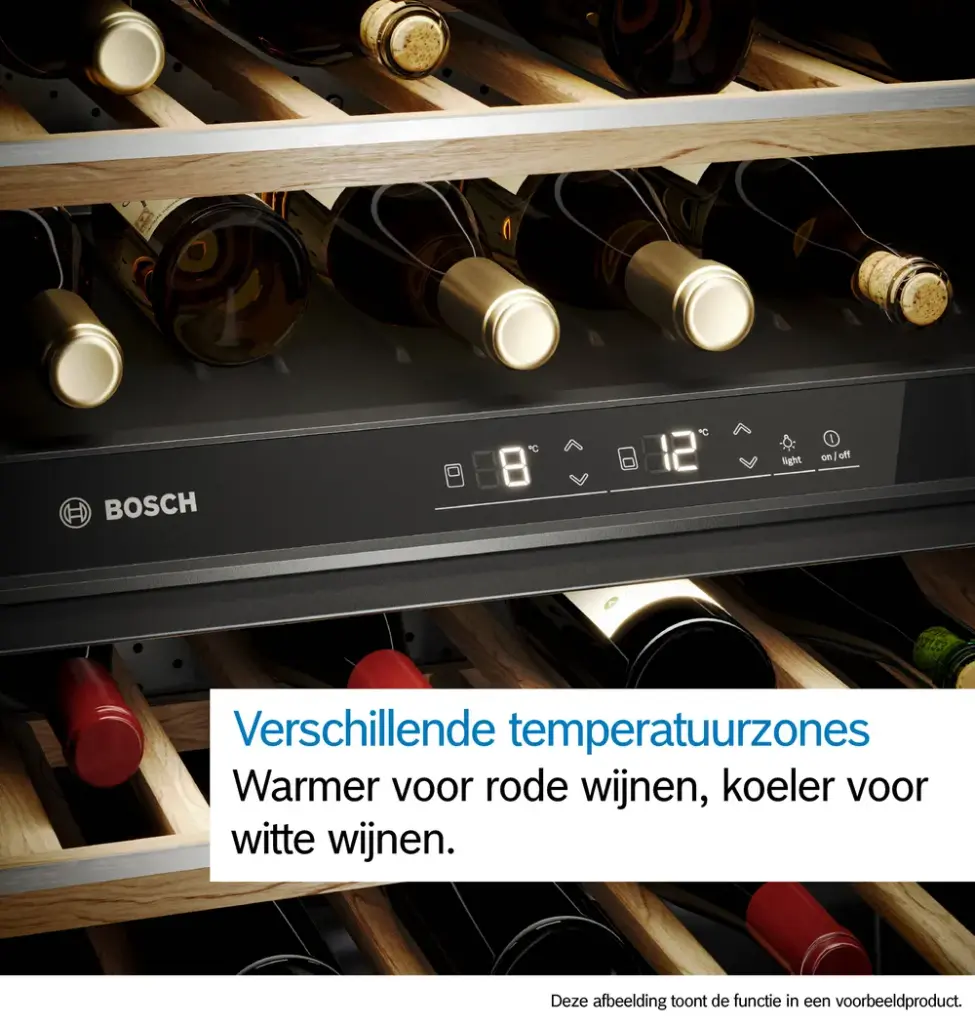 Bosch KWK36ABGA Wijnkoeler Serie 6 199 Flessen 186cm 2 Zones Zwart