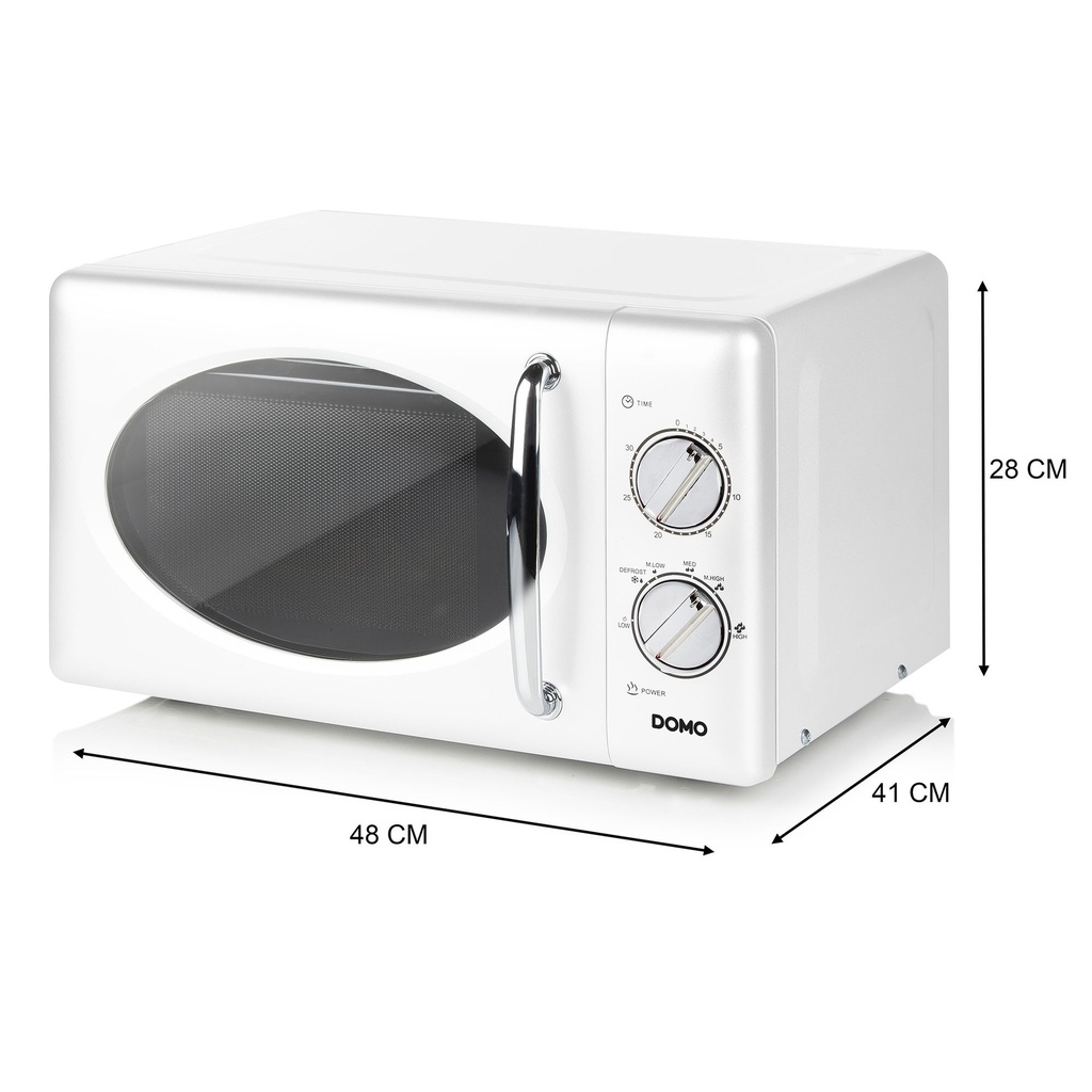 Domo DO3125 Vrijstaande microgolf 28x48cm 25l 900W Wit