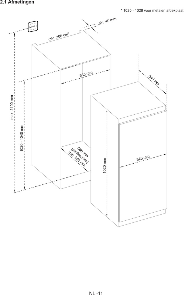 Exquisit EKS180-4-060E Koelkast Ingebouwd 102cm 139 l Wit