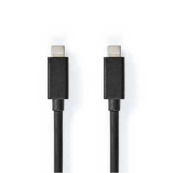 Nedis CCGL64020BK20 USB 3.2 Gen 2-Kabel USB-C 100 W 4K@60Hz 20 Gbps Vernikkeld 2m Zwart