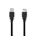 Nedis CCGL61010BK20 USB 3.2 Gen 1-Kabel USB-A - USB-A Vrouwelijk 5 Gbps Vernikkeld 2m Zwart 