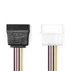 Nedis CCGB73500VA015 Interne Voedingskabel Molex - SATA 15-Pins Vrouwelijk Verguld 15cm 