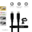 Nedis CCGB64810BK10 USB 3.2 Gen 2-Kabel USB-C 240 W 8K@30Hz 20 Gbps Vernikkeld 1m Zwart