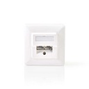 Nedis CCGB89150IV Netwerk Wanddoos Inbouw 2 poorten CAT5e Verguld Wit 