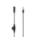 Nedis CAGL22090BK10 Stereo-Audiokabel 3,5 mm Jack - 3,5 mm Jack Vrouwelijk Vernikkeld 1m Zwart