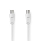 Câble coaxial Nedis CSGL40000WT50 nickelé 90 dB 75 ohms double blindage 5 m blanc