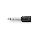 Nedis CAGB23930BK Stereo-Audioadapter 6,35 mm Jack Mannelijk - 3,5 mm Jack Vrouwelijk Zwart