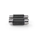 Nedis CAGB24952BK Stereo-Audioadapter 2x RCA Vernikkeld Zwart