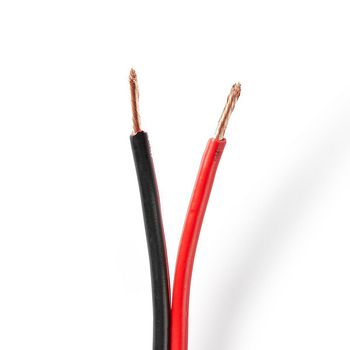 Nedis CABR2500BK1000 Speaker-Kabel op rol 2x 2.50mm² 100m Rood / Zwart