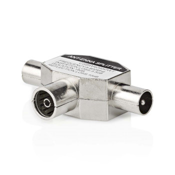 Nedis CSBW40950WT Coax-Splitter 2x Coax - Coax Vrouwelijk Vernikkeld 75Ohm