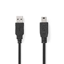 Nedis CCGB60300BK20 USB 2.0-Kabel USB-A - USB Mini-B 480 Mbps Vernikkeld 2m Zwart
