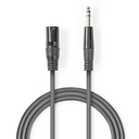 Nedis COTH15100GY50 Gebalanceerde Audiokabel XLR 3-Pins - 6,35 mm Jack Vernikkeld 5m Grijs