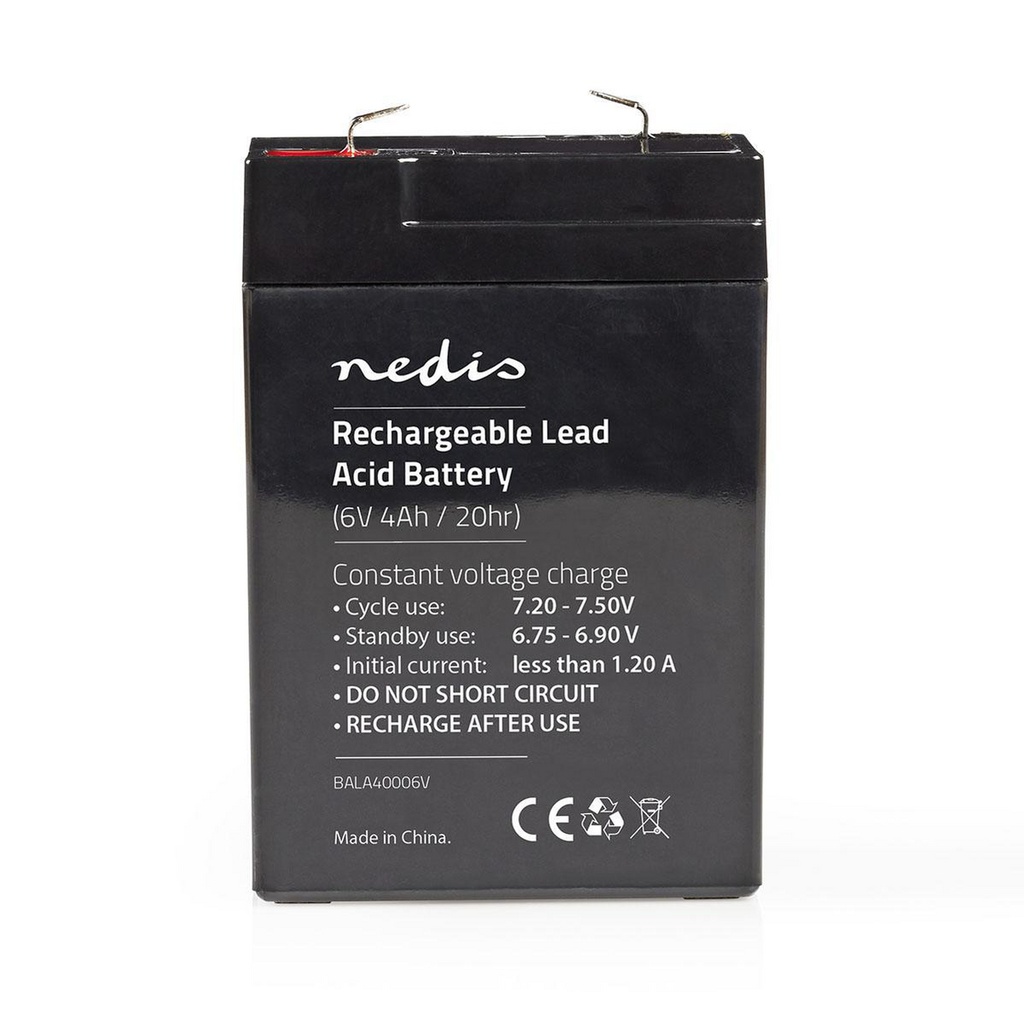 Nedis BALA40006V Oplaadbare Loodaccu6 V 4000 mAh Zwart