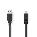 Nedis CCGB60500BK30 USB-Kabel USB-A - USB Micro-B 3m USB 2.0 Zwart