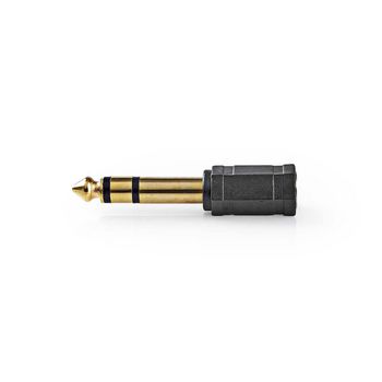 Nedis CAGP23930BKG Stereo-Audioadapter 6,35 mm Jack - 3,5 mm Jack Vrouwelijk Verguld Zwart 10 stuks