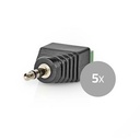 Nedis CCTVCM50BK5 CCTV-Security Connector 3-Voudig  3,5 mm Jack Zwart