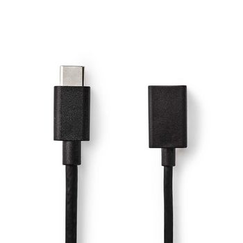 Nedis CCGB61710BK02 USB 3.2 Gen Adapter | 1 | USB-C - USB-A vrouwelijk 5 Gbps 15cm Vernikkeld Zwart