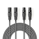 Câble audio symétrique Nedis COTH15030GY05 2x XLR 3 broches - 2x XLR 3 broches femelle 50 cm, gris