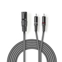 Nedis COTH15200GY15 Gebalanceerde Audiokabel XLR 3-Pins - 2x RCA 15.m Grijs