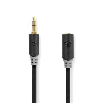 Nedis CABW22050AT30 Stereo-Audiokabel 3,5 mm Jack Mannelijk - Vrouwelijk Verguld 3m Zwart