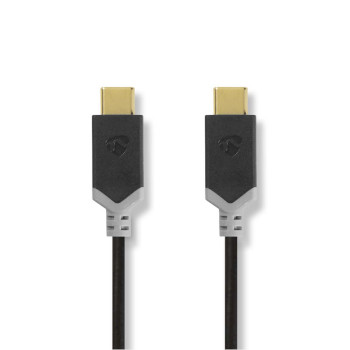 Nedis CCBW64700AT10 USB 3.2 Gen 1-Kabel  USB-C 60W 4K@60Hz 5 Gbps Vernikkeld 1m Zwart