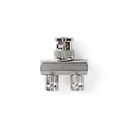 Nedis CVGP01946ME BNC-Splitter BNC - 2x BNC Vrouwelijk Vernikkeld 50 Ohm Zilver 10 Stuks