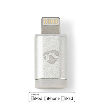 Nedis CCTB39901AL Lightning-Adapter Lightning - USB Micro-B vrouwelijk Verguld Zilver