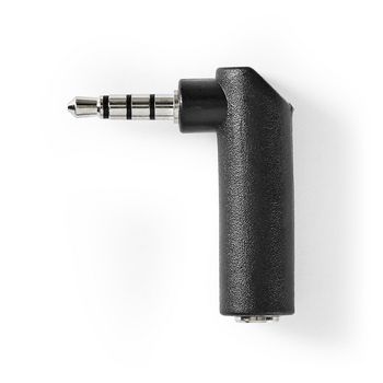 Nedis CAGP22980BK Stereo-Audioadapter Haaks 3,5 mm Jack - 3,5 mm Jack Vrouwelijk Vernikkeld Zwart 10 stuks
