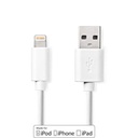 Nedis CCGB39300WT10 Lightning Kabel USB 2.0 Lightning - USB-A 480 Mbps Vernikkeld 1m Wit