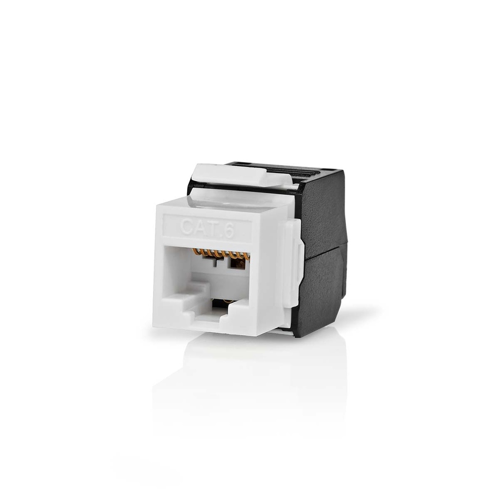 Nedis CCGB89700BK Keystone CAT6 RJ45 Vrouwelijk U/UTP Zwart / Wit