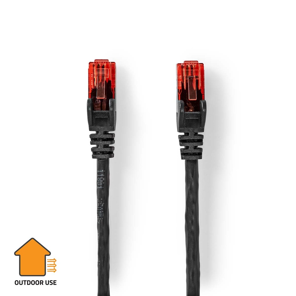 Câble réseau Nedis CCGL85900BK750 CAT6 RJ45 U/UTP 75 m extérieur noir