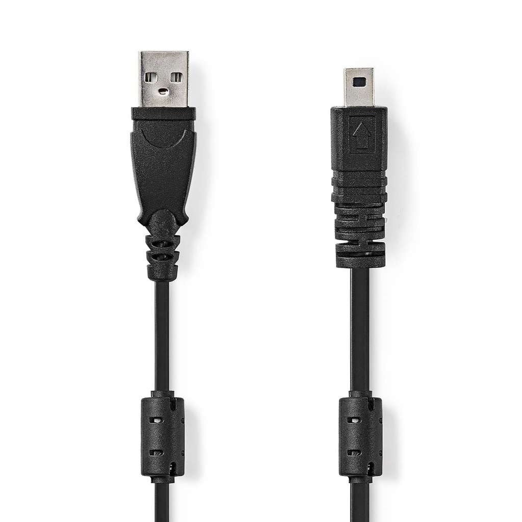 Nedis CCGL60810BK20 USB 2.0-Kabel USB-A - UC-E6 480 Mbps Vernikkeld 2m Zwart