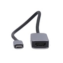 Nedis CCGB64660BK02 USB 3.2 Gen 1 Adapter  USB-C - HDMI Vrouwelijk 8K@60Hz 20cm Vernikkeld Zwart