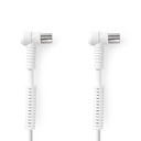 Nedis CSGL40120WT15 Coaxkabel Vernikkeld 120 dB 75 Ohm Viervoudig Afgeschermd 1.5m Wit