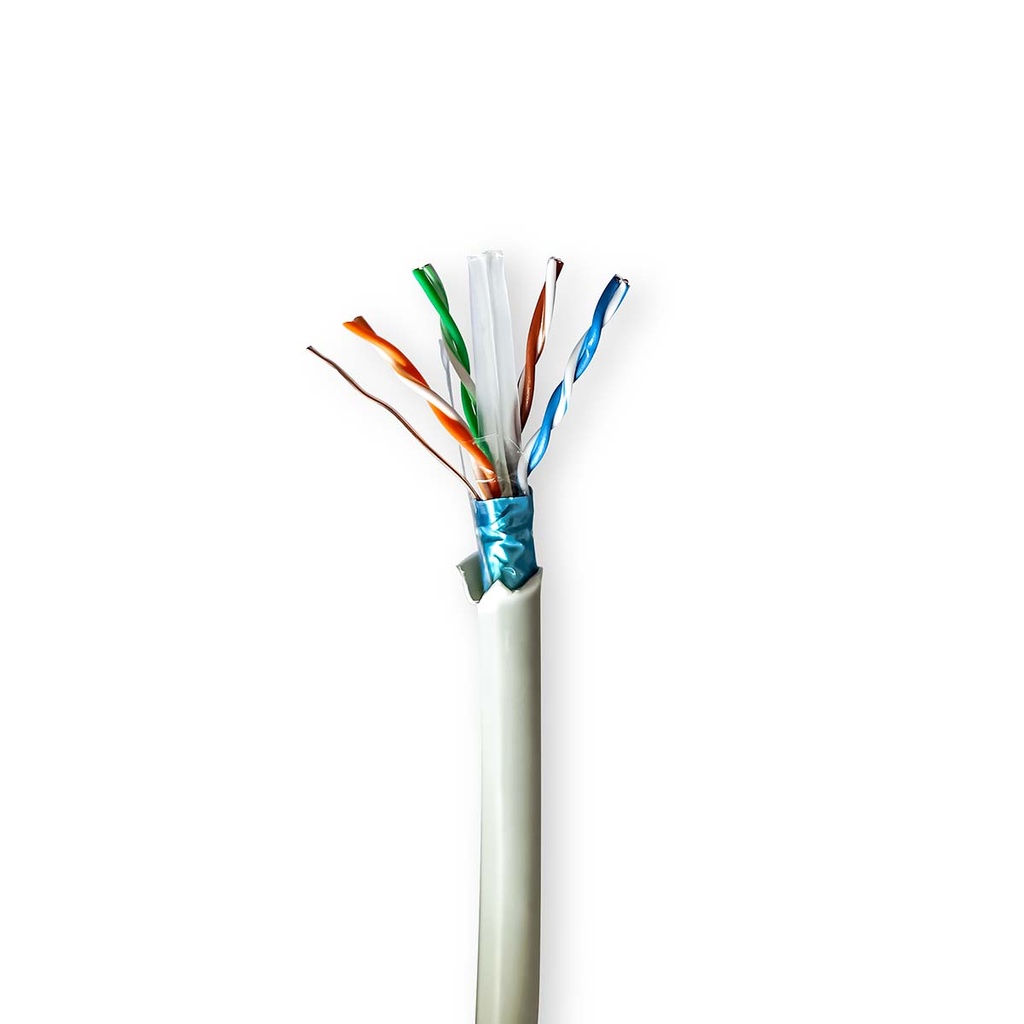 Nedis CCBG8526GY100 Netwerk Kabel Rol CAT6 F/UTP Koper 100m Binnenshuis LSZH Grijs