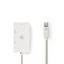 Nedis CCGP37465WT02 Mini DisplayPort 1.2 Cable DVI-D 24+1-Pins / HDMI / VGA 21.6 Gbps White