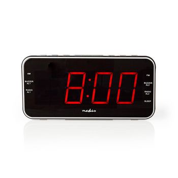 Nedis CLAR004BK Digitale Wekkerradio 1.8"LED-Scherm 3,5 mm Jack AM / FM Zwart