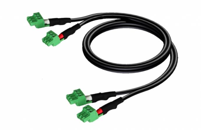 Procab CLA830/1.5 2x terminal block - 2x terminal block (3p - 3.81mm) 1.5m Black