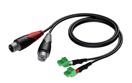 Procab CLA835/0.5 2x XLR 3p female - 2x terminal block 50cm Black