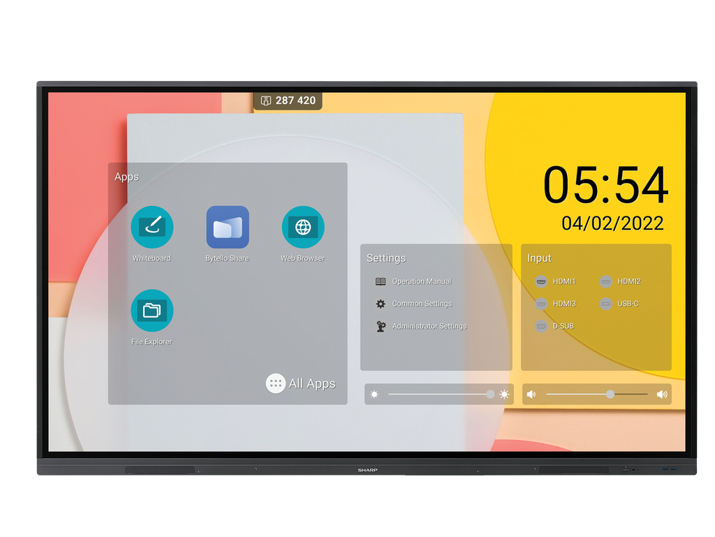 Sharp/NEC PN-LC752B Professioneel Touchscreen LCD Precision Touch 75" 4K 450nit 16/7 Zwart