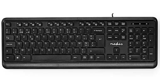 Nedis KBMU200BKBE Bedraad AZERTY Toetsenbord USB A