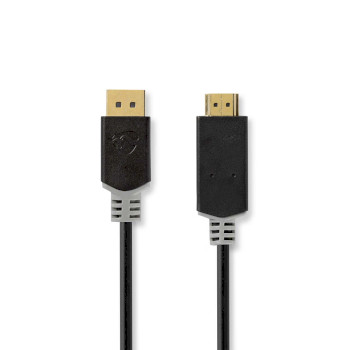 Nedis CCBW37100AT10 DisplayPort-Kabel DisplayPort - HDMI  4K@30Hz Verguld 1m Zwart