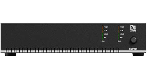Audac - SCP224 -Compacte tweekanaals eindversterker   2 x 240W @ 4 Ohm   