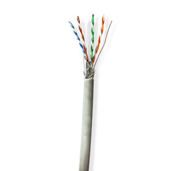 Nedis CCBG8524GY100S Netwerk Kabel Rol CAT6 SF/UTP 100m Binnenshuis Grijs