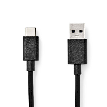 Nedis CCGW61600BK10 USB 3.2 Gen 1-Kabel USB-A - USB-C 60 W 5 Gbps Vernikkeld 1m Zwart