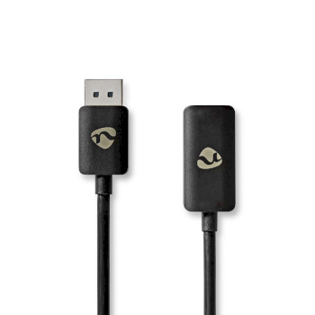 Nedis CCGP37108BK02 DisplayPort-Adapter DisplayPort - HDMI Vrouwelijk 8K@30Hz Vernikkeld 20cm Zwart