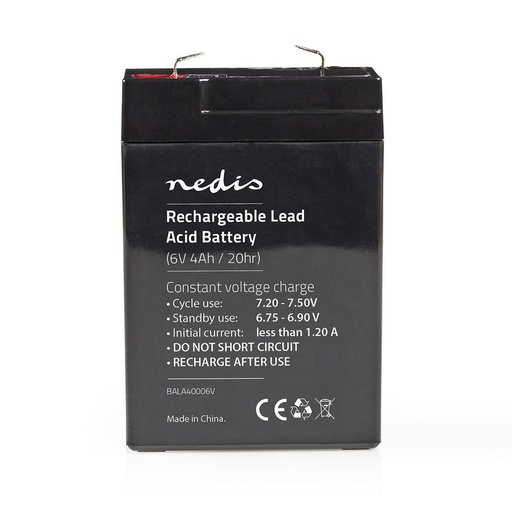 [BALA40006V] Nedis BALA40006V Oplaadbare Loodaccu6 V 4000 mAh Zwart