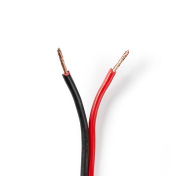 [CAGW1500BK1000] Nedis CAGW1500BK1000 Speaker-Kabel op rol 2x 1.50mm² CCA 100m Rood / Zwart