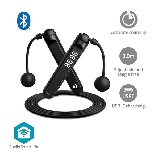 [BTHJR10BK] Nedis BTHJR10BK SmartLife Springtouw Bluetooth 3m Zwart
